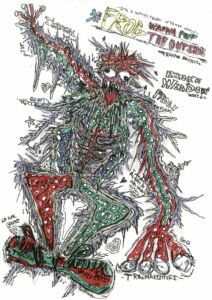 No.7【アパレルデザイン科3年 西脇 駆】<br>授業中、ただひたすら窓の外を見つめていた。 退屈な日常の向こうに、ほんの少しの自由を見た気がした。 あの瞬間、外へ飛び出した姿は、まるでカエルのようだった。 Deadbooy が創り出す、“Escape Frog”。 それは、閉鎖された日常からの解放。