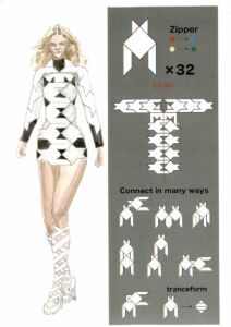 No.11【服装科2年 野本 悠太】<br>25 枚のパズルが千鳥格子のテセレーションで無限の姿を生み、着用者の意志で再構築される。逆星のゴシック模様は支配の桎梏と不調和、精神と身体の違和感を示す。デザインの民主化を掲げ、服は創造性と共鳴し新たな自己を拓く。